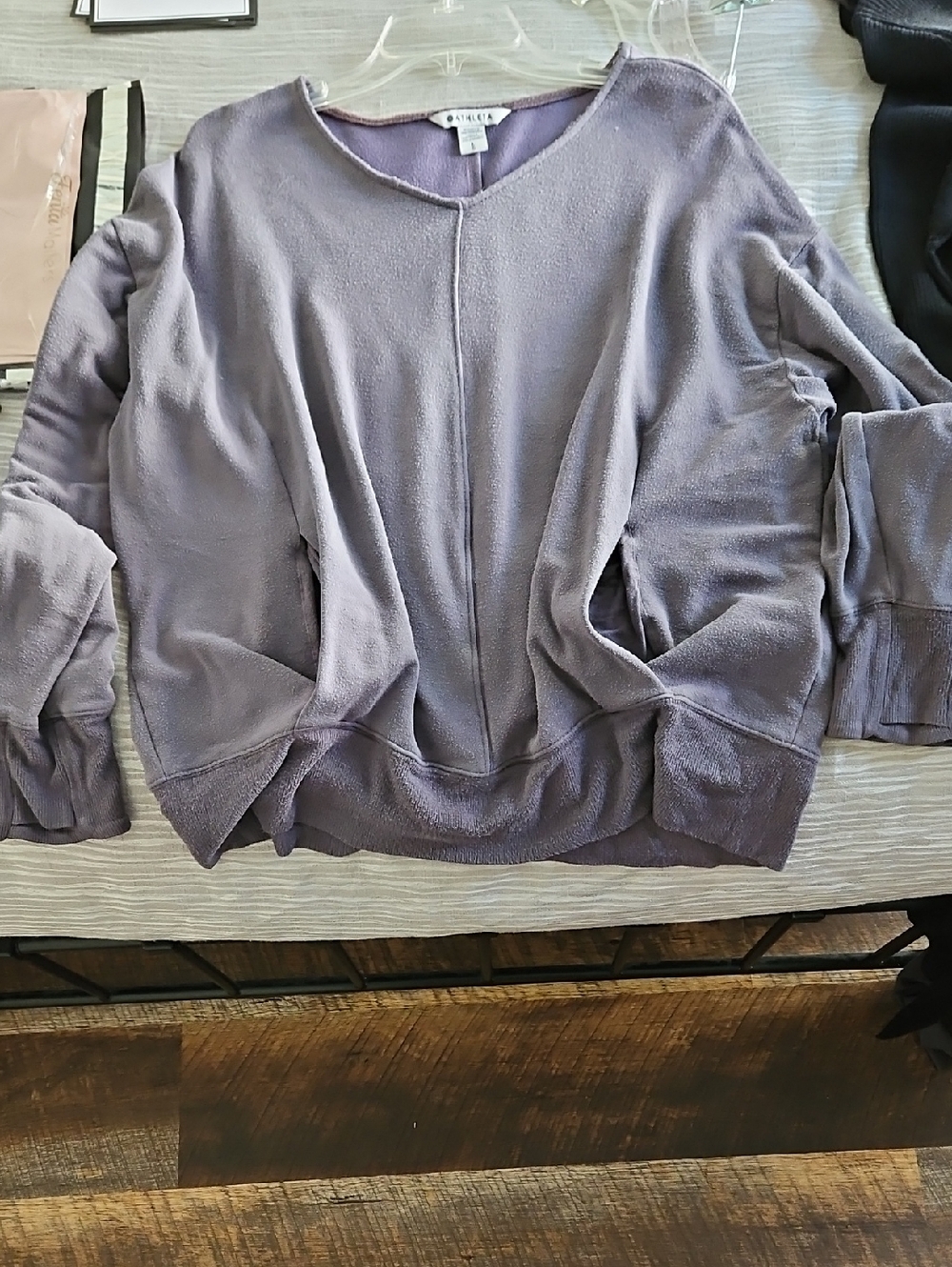 Athleta Muted purple Seasoft v-neck sweatshirt large